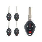 Lots of 5 Extra-Partss Car Remote Fob Replacement for Mitsubishi OUCG8D-620M-A with Wide Right-Blade fits 2008 2009 2010 2011 2012 Galant Eclipse